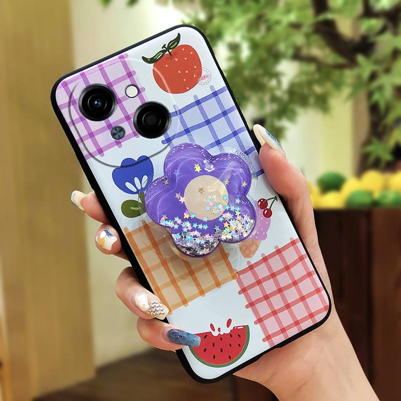 protective Rotatable stand Phone Case For Tecno POP9 4G/Spark GO 1/KL4 Waterproof TPU Skin feel silicone Glitter Durable