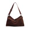 Autumn and Winter Matte Imitation Suede Bag Women's New Niche Design Belt Buckle Lazy Shoulder Messenger Bag