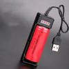 Single Slot 26650/18650 Battery Charging Adapter USB Compatible Plug Play Operation ABS Texture for Home and Office Use