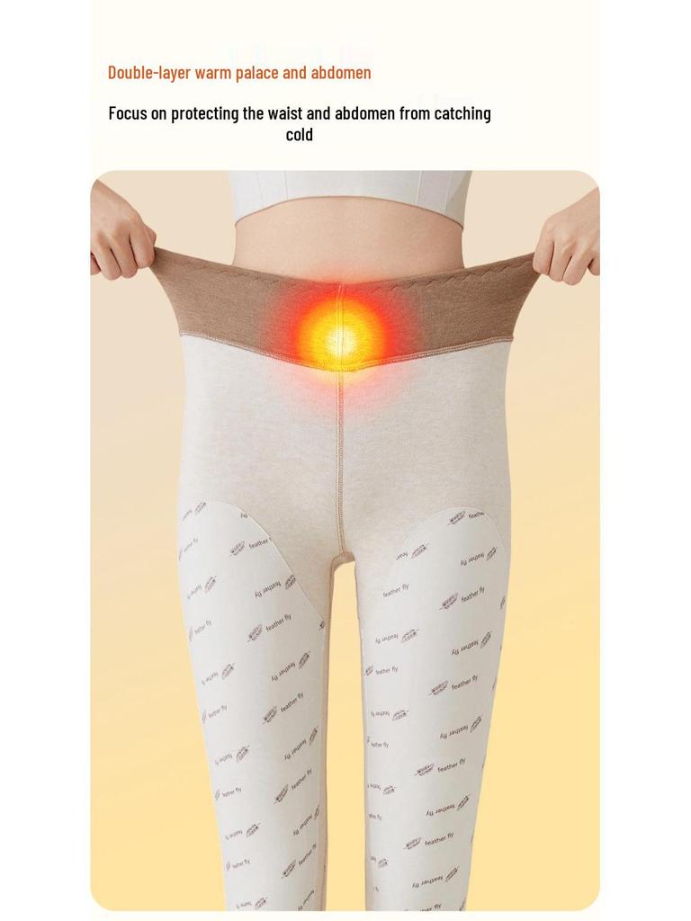 Extra Thick Fleece-Lined Thermal Pants with Knee Pads, Temperature Sensitive, High Elasticity, Slimming, Ideal for Cold Weather