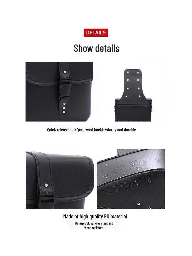 Chinchilla PU Leather Saddle Bag for Motorcycles, Scooters, and Bicycles
