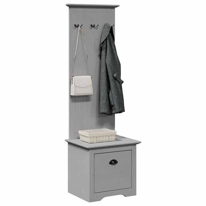 VidaXL Armoire de couloir avec crochets BODO gris 50x40x157 cm, meuble de couloir, meuble de vestiaire, meuble de rangement 4016874