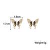 New asymmetric women's black butterfly earrings geometric statement dangle earing