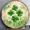 1pc Vintage Four Leaf Clover Round Tin Sign 8x8in Retro Irish Luck Metal Wall Plaque 2D Flat Decor For Bar Cafe Restaurant Office Home