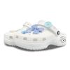 Crocs Classic Platform Clog Classic Cloud Crocs Vintage Gift Box Line Bier Puppy Button Bow All the Way Flowers Women's White Blue