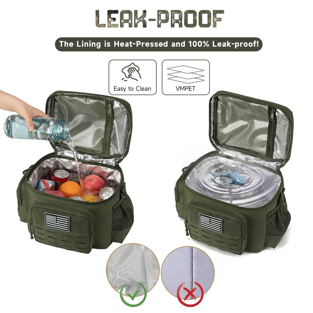Taktische Lunchbox für Männer Outdoor Strapazierfähige Lunchtasche Arbeit Auslaufsicher Isoliert Langlebig Thermische Kühlertasche Mahlzeit Camping Picknick Praktische Nutzung