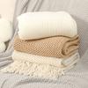 Nordic Style Knitted Throw Blanket With Tassels Sofa Office Bed Lightweight Cozy Use