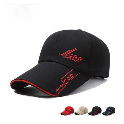 Spring and Summer Extended Brim Hat Men's Outdoor Sandwich Sandwich Big Eaves Printed Shade Baseball Cap Spot