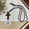 Daily Bible Verse Rearview Mirror Cross Ornament –Cross for Car Mirror Hanging Ornament with ‘I Am with You Always’ Medallion, Christian Gift