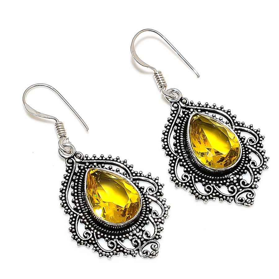 

Citrine Gemstone Handmade Jewelry Earring 1.85 VR-4318