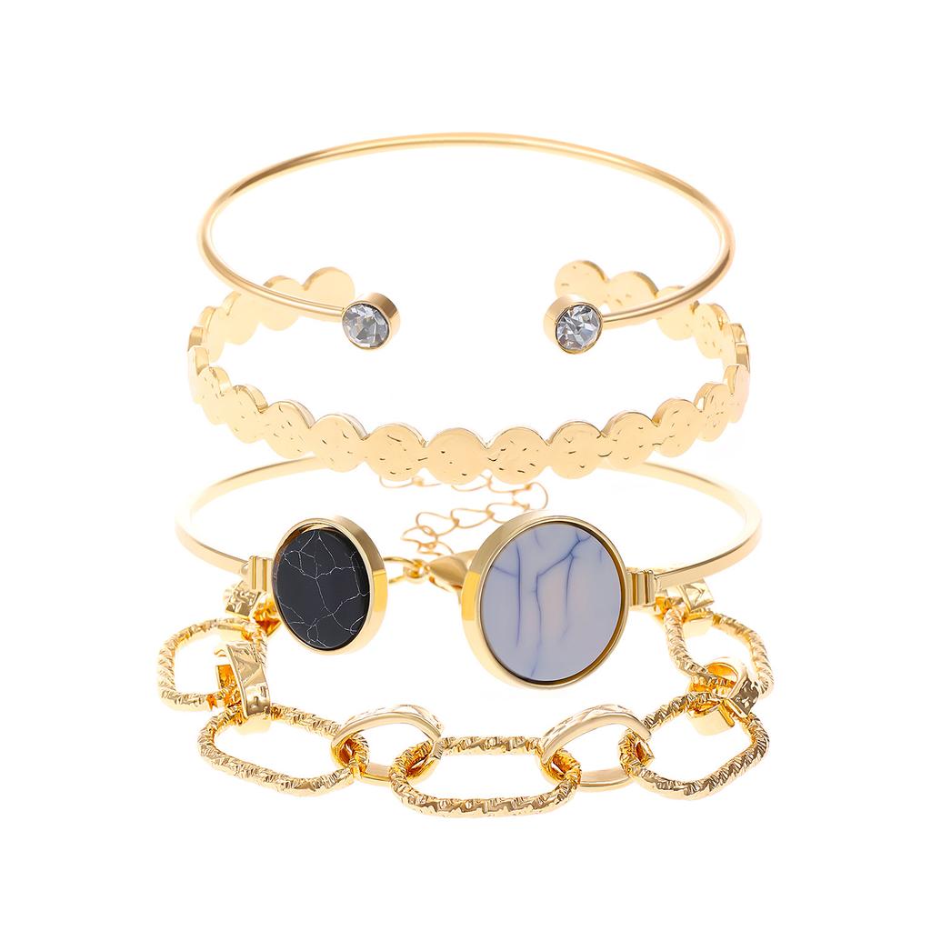 Vintage Mehrschichtiges Kettenarmband Set für Damen – Trendiger Europäischer Stil, Retro Minimalistischer Handschmuck, Grenzüberschreitende Heißverkauf Accessoires