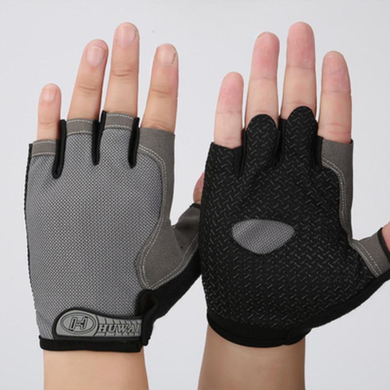 

Half Finger Gloves Men s Thin Mesh Non slip Finger Finger Riding Half Sporty Breathable Plus Padding Spring Summer and Autumn New Style L