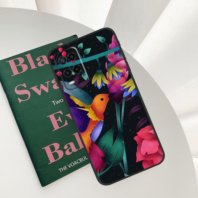 Cute Hummingbird Case For Oppo A58 A78 A98 A15 A16 A17 A52 A72 A76 A96 A54 A74 A94 A57 A77 A54S A57S Cover