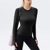Frauen Yoga Tragen Langarm Cool Atmungsaktiv Sport T-shirt Laufen Fitness Top Anti-ultraviolett