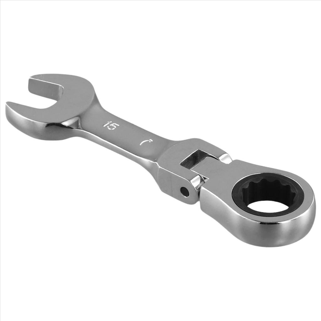 Short Handle Ratchet With Movable ,Quick Dual-Purpose Open End,Hardware Tool, Labor-Saving 15mm New