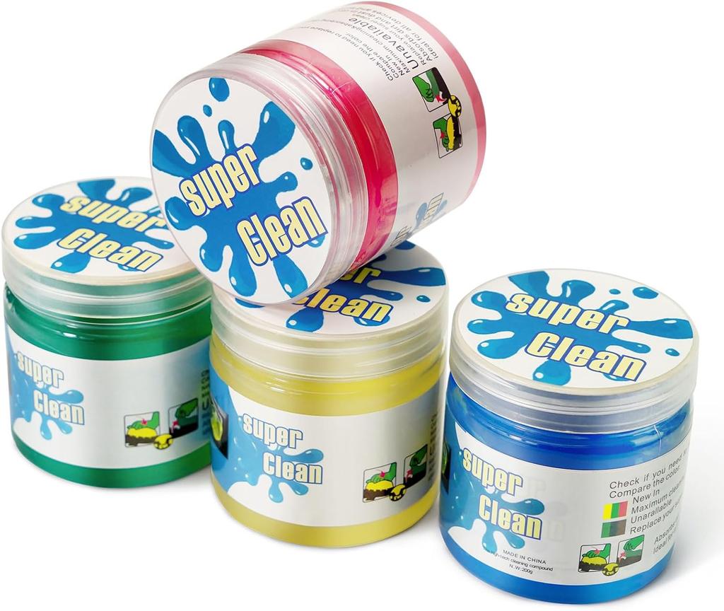 1/4 Pack Cleaning Gel, Car Putty Slime, Universal Auto Detailing Tools, Car Crevice Interior Cleaner Putty Gel, Cleaning Kit Dust Cleaning Mud