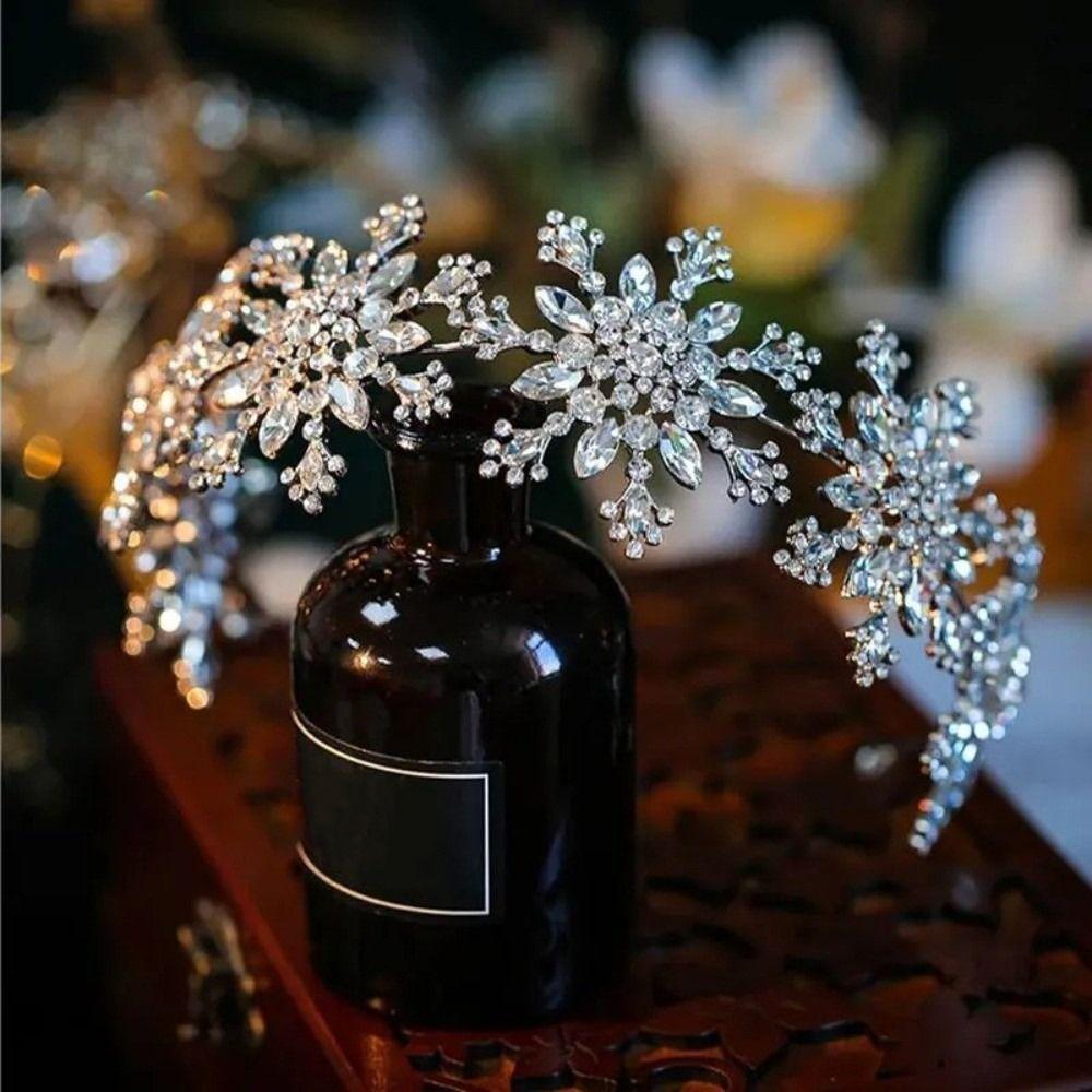 Luxury Floral Bridal Tiaras Sparkling Pageant Diadem Headband  Women Special Events