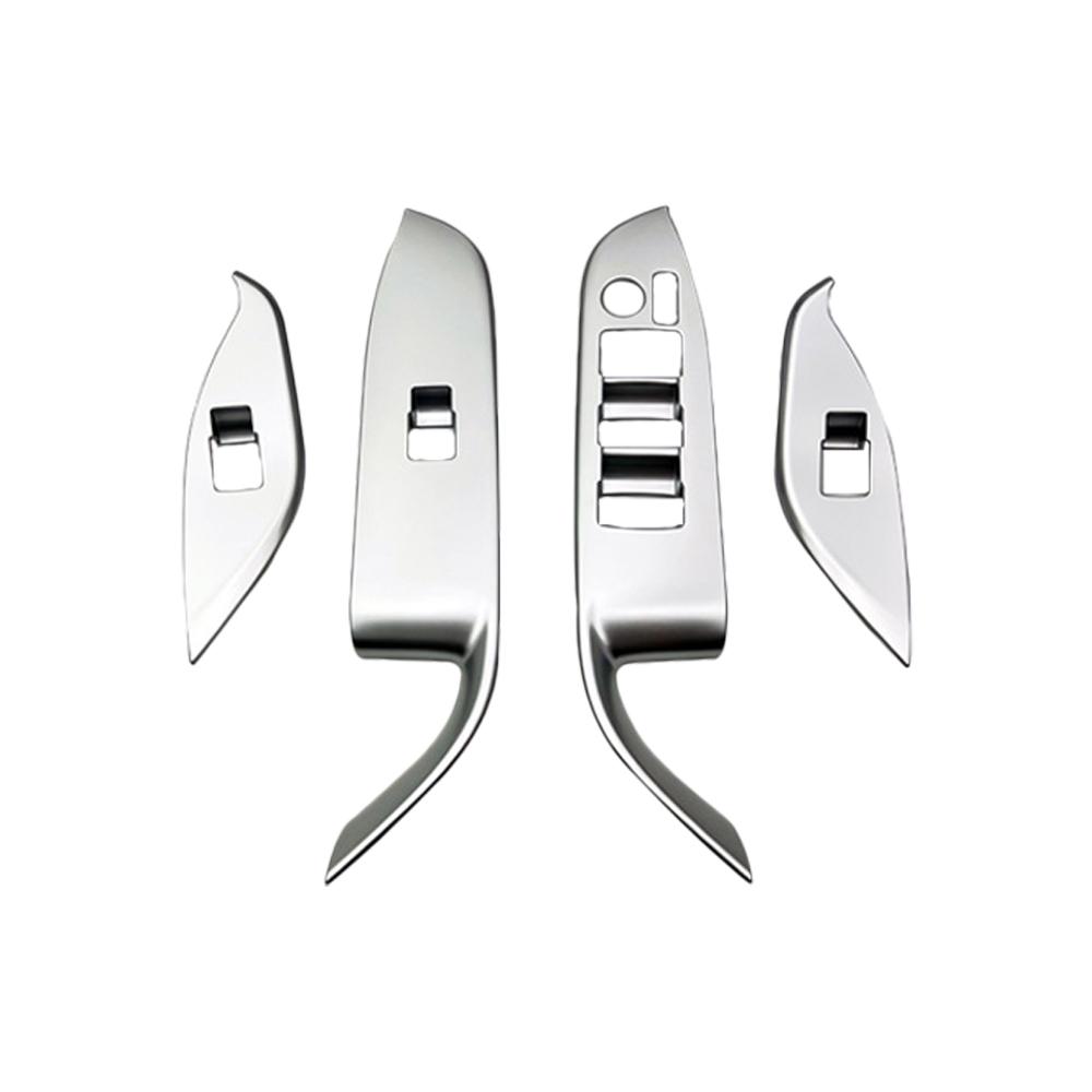 

4pcs Car Window Switch Lift Cover Trims Silver/ Black/ Carbon Fiber/ Wood Grain Fit for Toyota Noah/ Voxy 90 Series срібний