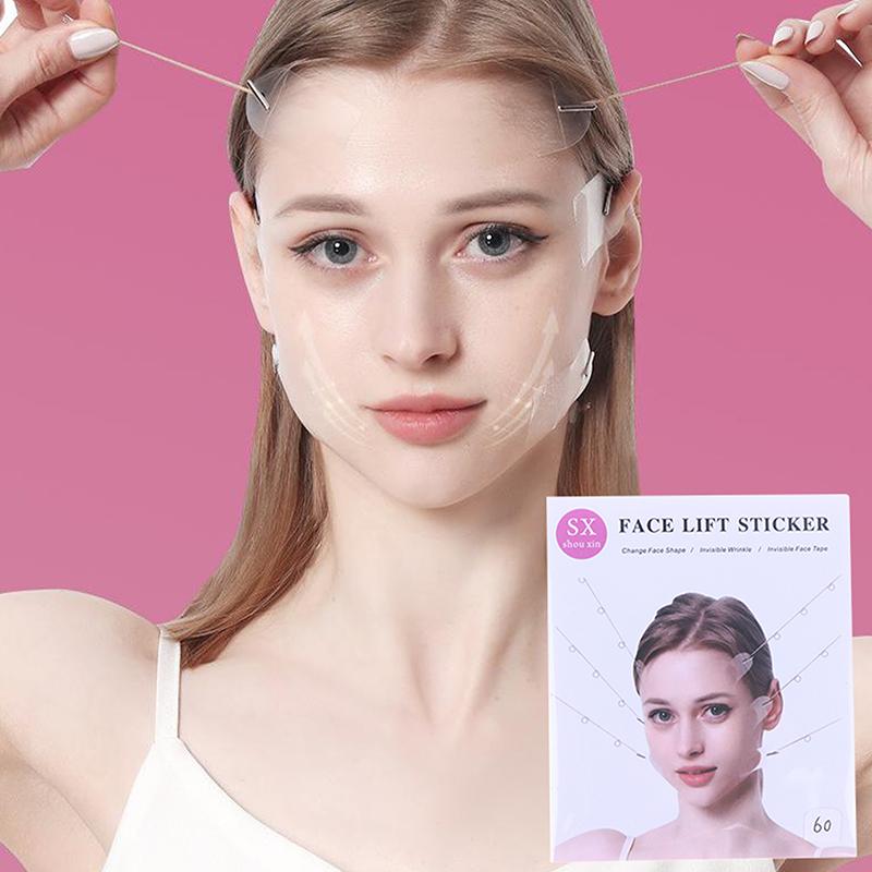 30/42/60 Pflaster Make-up Facelifting-Pflaster Klebstoffe Sofort Unsichtbare Gesichtsklebesticker Hals Augen Doppelkinn Lifting V-Form Klebebänder