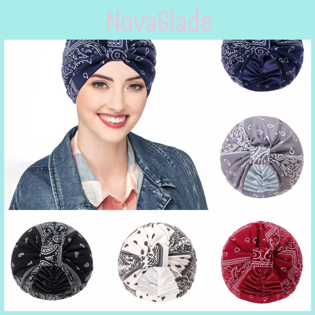 Bohemian Cashew Flower Headscarf Summer Warmth Satin Headgear For Women