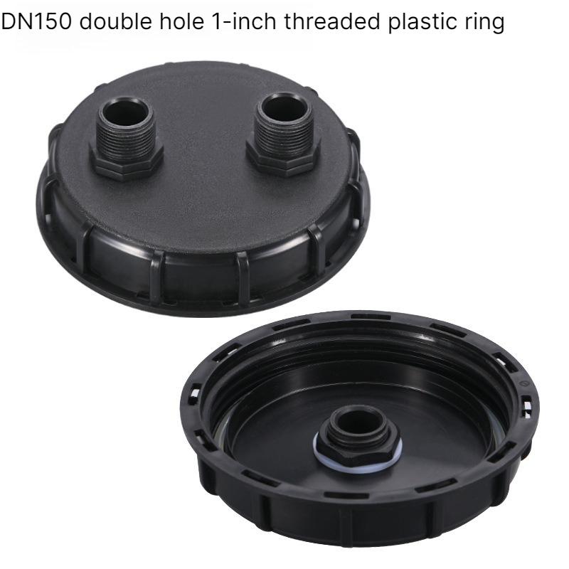 DN150 Plastic Lid 162mm IBC Ton Tank Double Hole Cap, Dual Port Filling Extraction Cover Easy To Disassemble