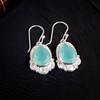 Authantic Aqua Chalcedony Gemstone 925 Sterling Silver Pretty jewelry Earrings EE-41-17