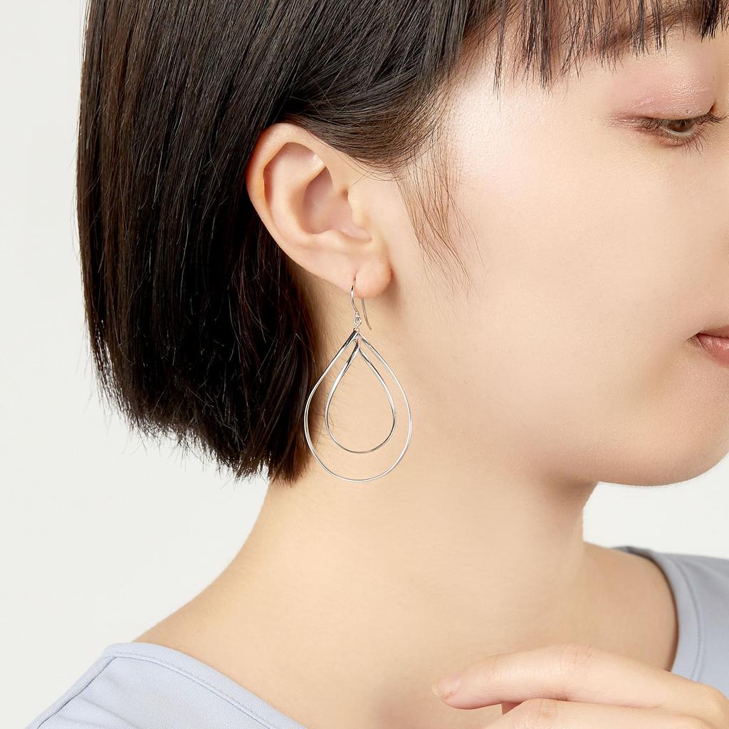 Kuma SV925 Silver Swing Double Earrings KMSA0030 SI [Official] [Vendome Aoyama] [Kengo + MA,YU] [Kengo Kuma]