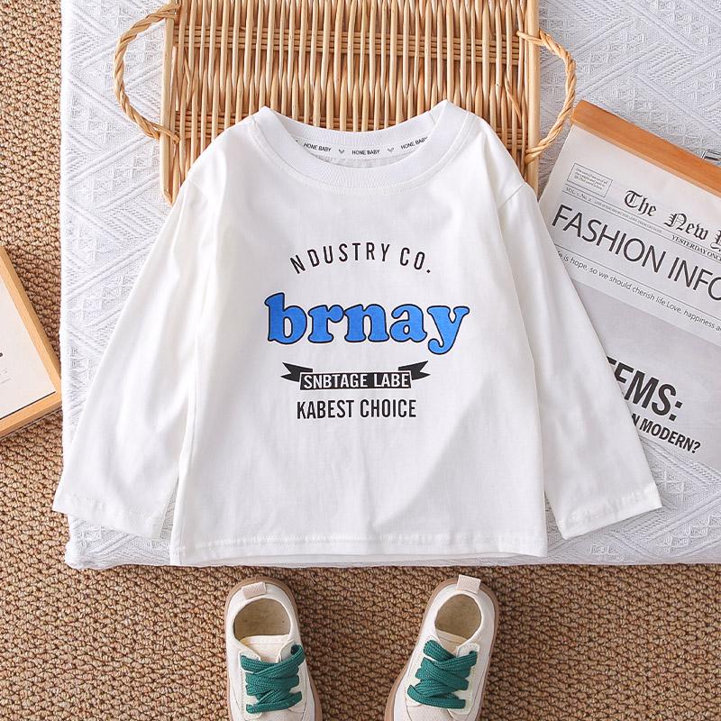 Boys' Long Sleeved Three Piece Set, 0-5-Year-old Children's Full Printed Letter Shirt Jacket, Baby Casual Set