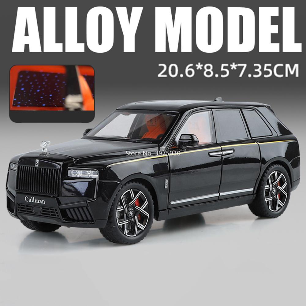 1:24 Alloy Rolls Royce Cullinan XM Model Diecast Toys Cars 6 Doors Opened Vehicles Pull Back Light Music Miniature Car Kids Gift