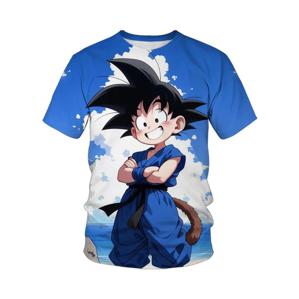 Summer Dragon Ball T-shirt Children's T-shirt Anime Character Sun Wukong Super Saiya T-shirt Fashion Short Sleeve