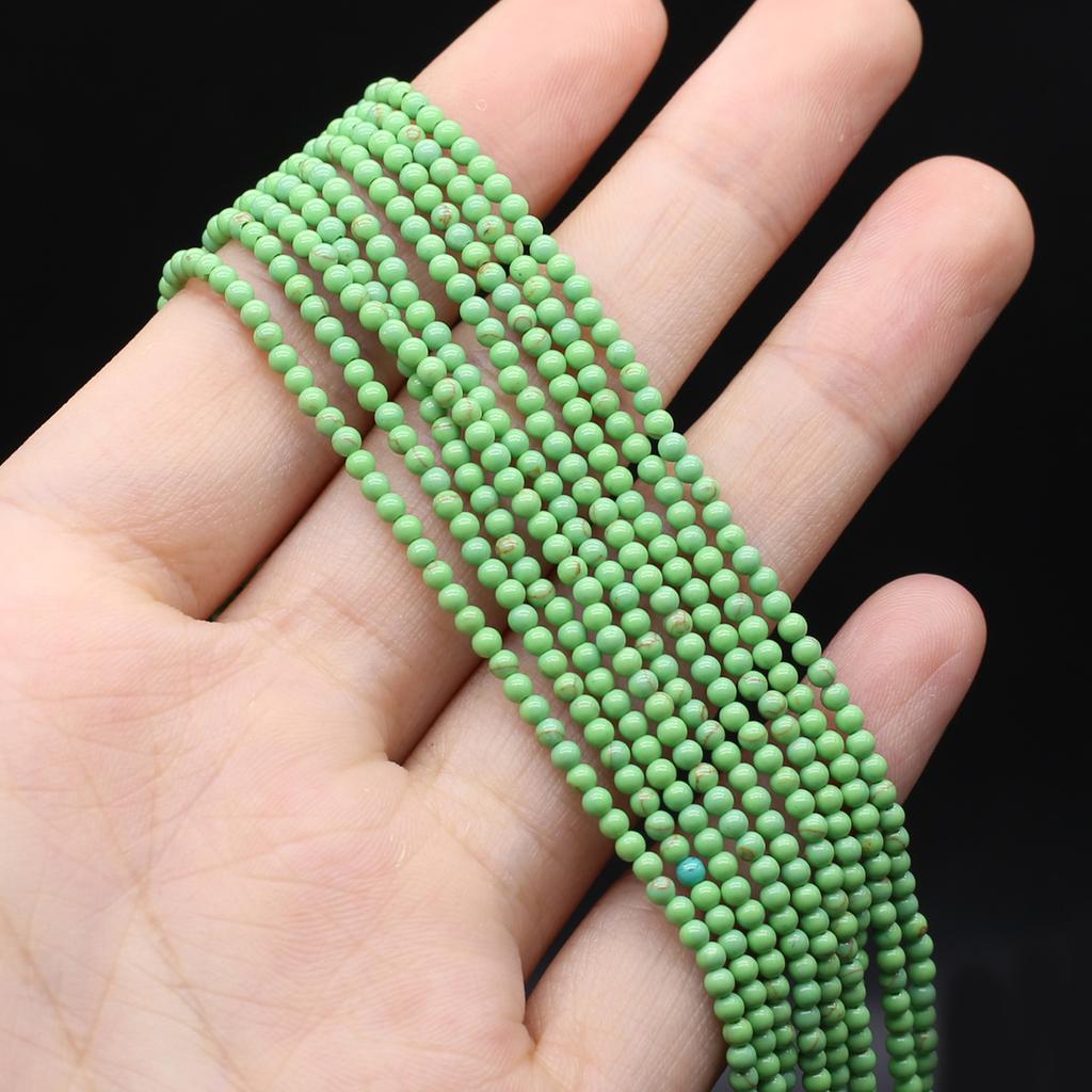 Naturstein-Isolationsperlen, runde kleine Perlen, 2 mm, Charms für Schmuckherstellung, DIY-Halskette, Armband, Ohrringe, Zubehör