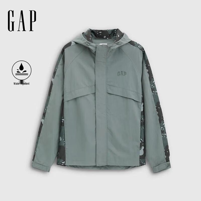 Gap Men's 2025 Fall Logo Camo Water-Repellent Hooded Jacket