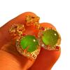 Full Green, Yang Green, Natural Agate Green Chalcedony Earrings, Women'S Opening Is Slightly Inlaid, And The Real Shot Is Fidelity.