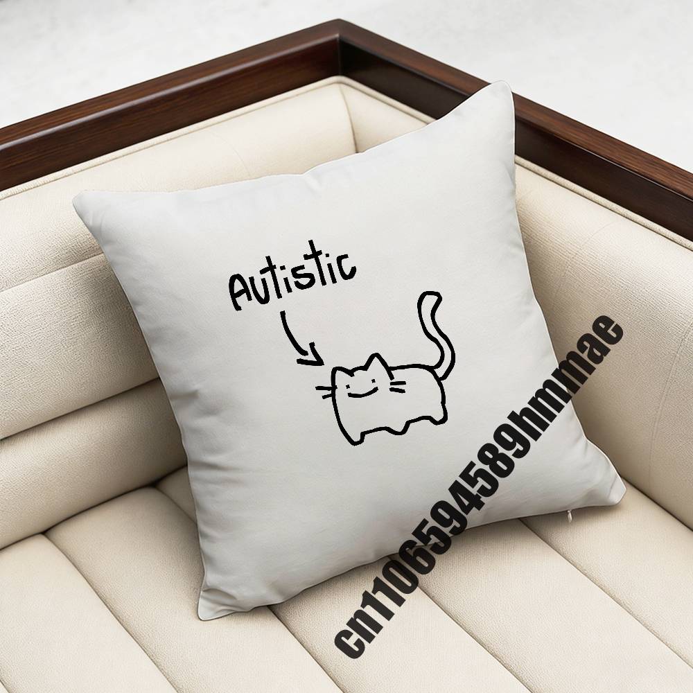 For Autistic Cat Autism Puzzle Throw Pillow Case Sham Xcm Xcm Square Car Pillowcase Pad Cushion Cover