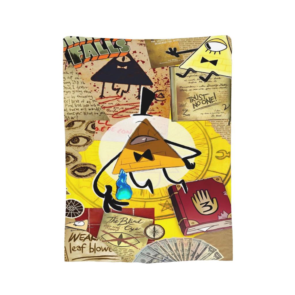 Gravitys Falls Fleece Throw Blanket Bill Cipher Mystery Blankets for Bedding Couch Lightweight Thin Plush Thin Quilt,