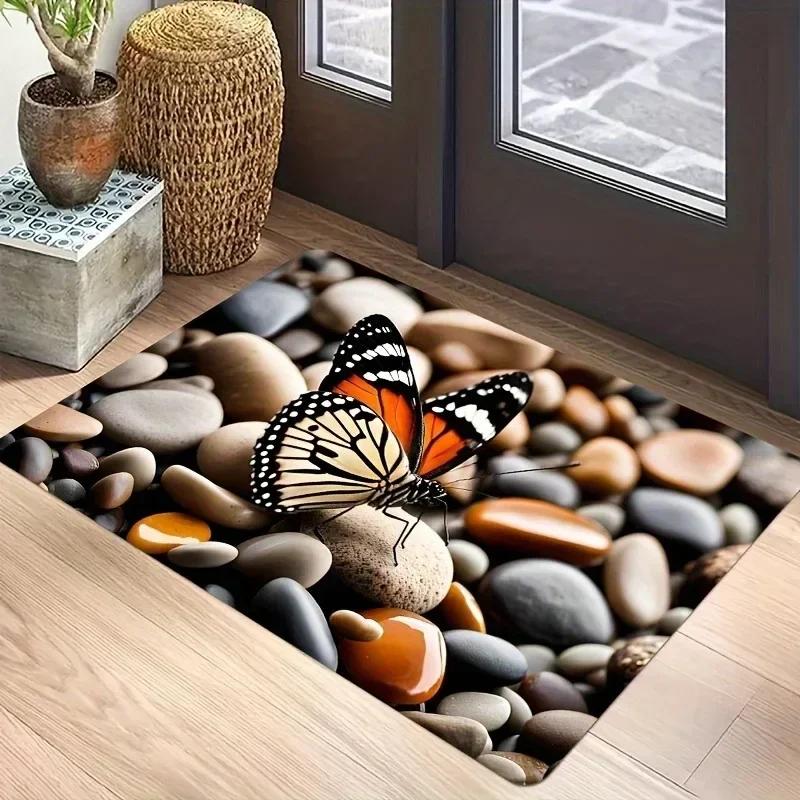 1PC Flowers Pattern Home Door Mats Kitchen Rugs Non-Slip Pop Design Bathroom Rugs Bath Mat Carpet for Home Sink Laundry Decor