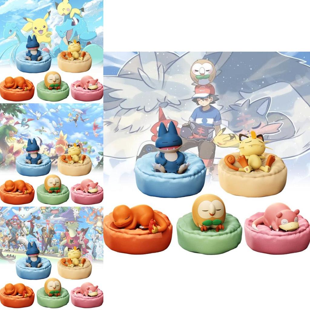 Cute Snorlax And Drowzee Sleep Pose Desk Decorations Stylish Pvc Figurines For Fans