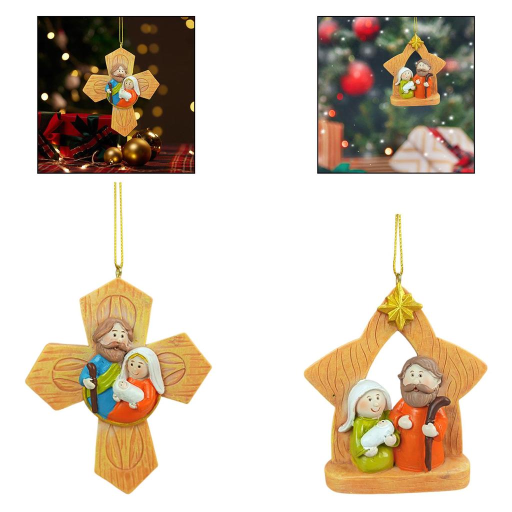 Christmas Nativity Scene Pendant Versatile Accessory Christmas Hanging Ornament for Xmas Home Party Supplies Festival Indoor