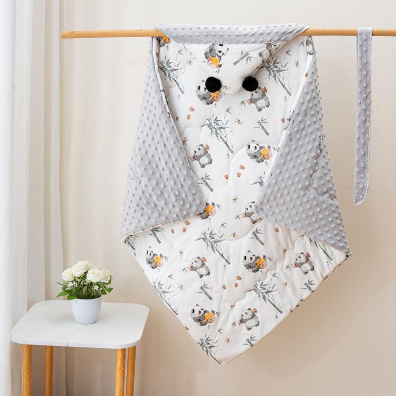 

Подушка-мешок из бархата с бобами для умиротворения Четыре сезона , Одеяло-кокон Четыре сезона для новорожденных против испуга, Одинарное детское одеяло double decker серый