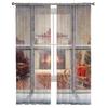 Weihnachtsfenster Geschenkbox Kamin Modern Tüll Vorhänge Für Wohnzimmer Schlafzimmer Zuhause Küche Fenster Transparente Vorhänge