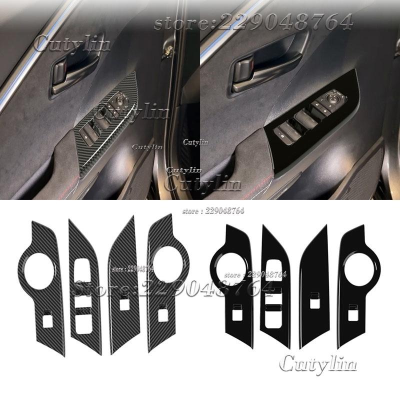 For Toyota CHR C-HR 2024 2025 ABS Carbon Fiber Gear Shift Konb Panel Cover Trim Window Lift Switch Control Button Accessories