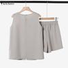 ZANZEA Womens Sleeveless Tank Tops and Shorts Summer Two Piece Sets