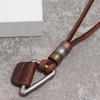 Stylish Leather Necklace with Alloy Triangle Pendant