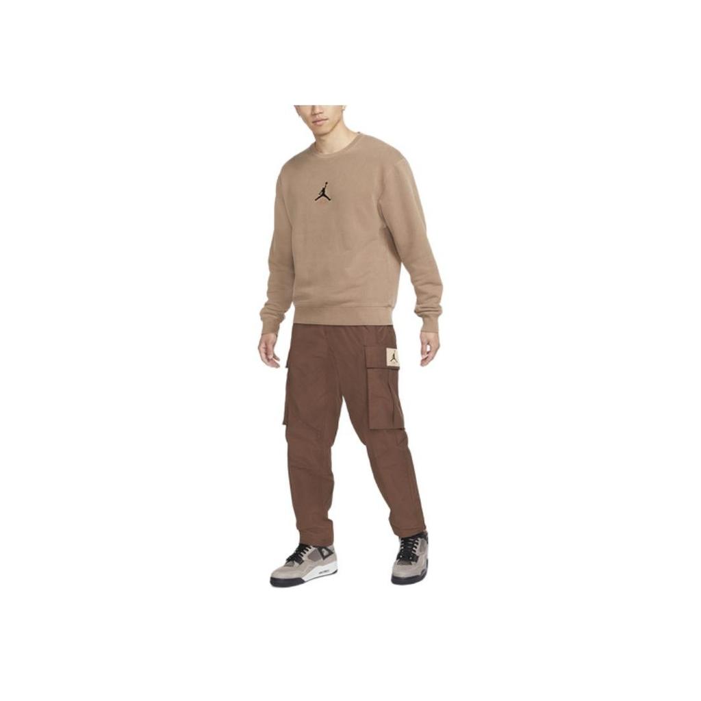 Jordan Embroidered Logo Sport Knit Pullover Crewneck Sweatshirt Men Tops Camel DO2308-256