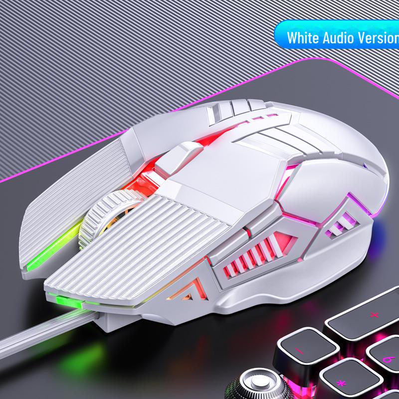 S800 Wired USB Gaming Mouse with 7-Color Lighting and 6 Buttons for Home and Office Use