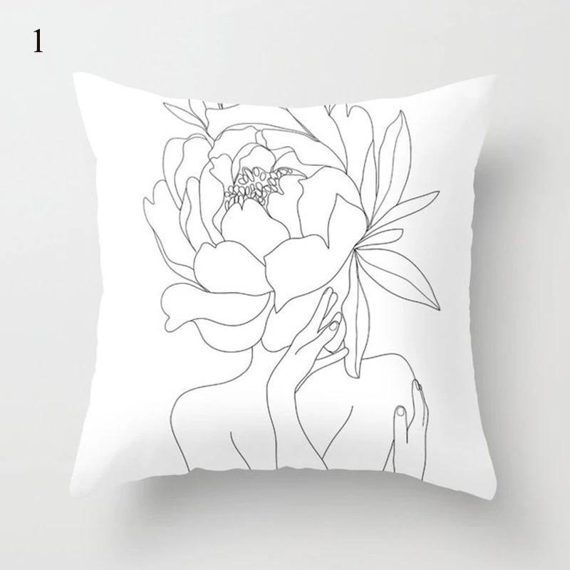 Anpassbarer Kissenbezug Heimdeko Kissenbezug Neu Schwarz und Weiß Geometrischer Kissenbezug Dekokissenbezug