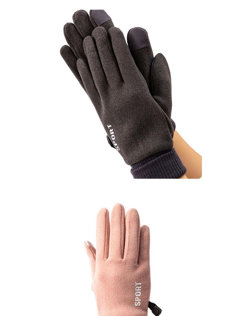 Damen Winter Warme Winddichte Fleece Touchscreen Fahrradhandschuhe für Outdoor-Sportarten