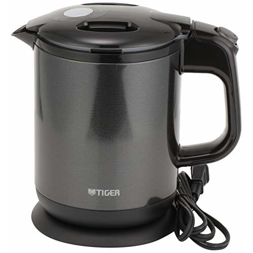 TIGER Electric Kettle, Water Boiler, Stainless Steel, 0.8L, Prevents Hot Water from Tipping Over, Prevents Dry Cooking, Steam-free, Pearl Black PCH-G0