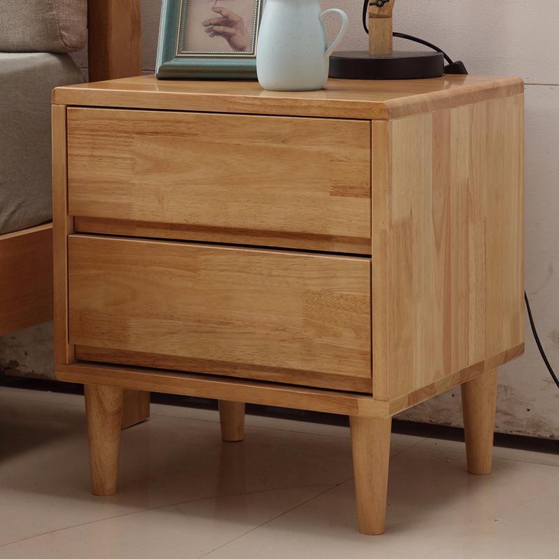 Solid Wood Nordic Bedside Table with Storage for Small Apartments and Bedrooms