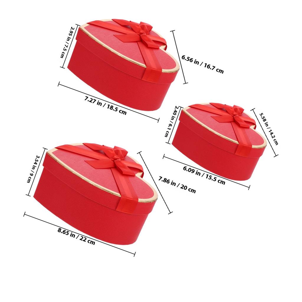 1Set Heart Shaped Gift Box Elegant Cardboard Box for Valentines Birthday Wedding Party Favor Treat Packaging Black